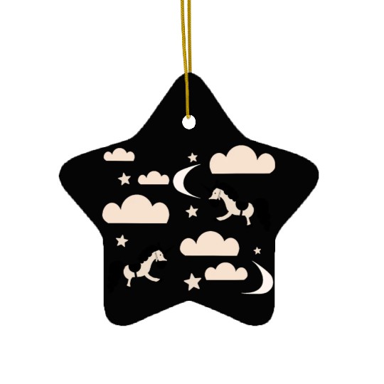 Unicorn rainbow Ceramic Ornaments