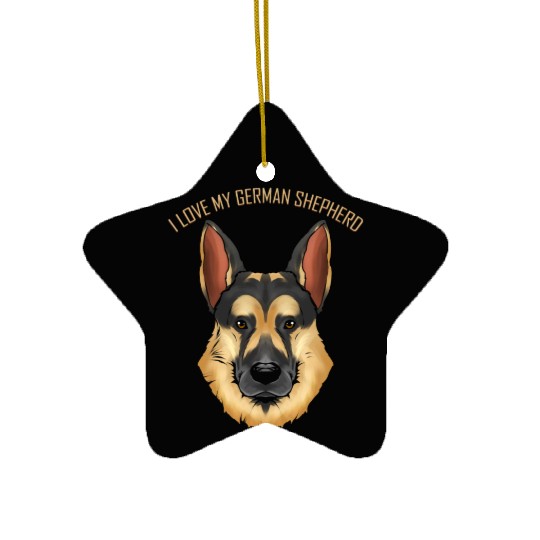 Dog Lover - I Love My German Shepherd Ceramic Ornaments