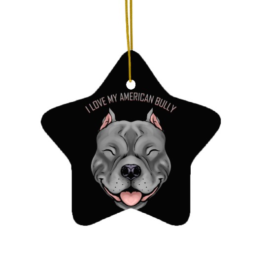 Dog Lover - I Love My American Bully Ceramic Ornaments