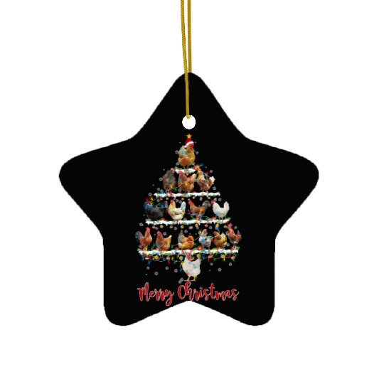 Chicken Christmas Tree Merry Chickmas FunnyChicken Ceramic Ornaments