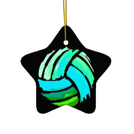 Volleyball Blue Green Ball Forns Ceramic Ornaments