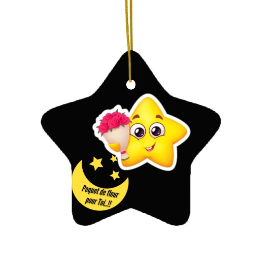 Design d'étoile et lune Ceramic Ornaments