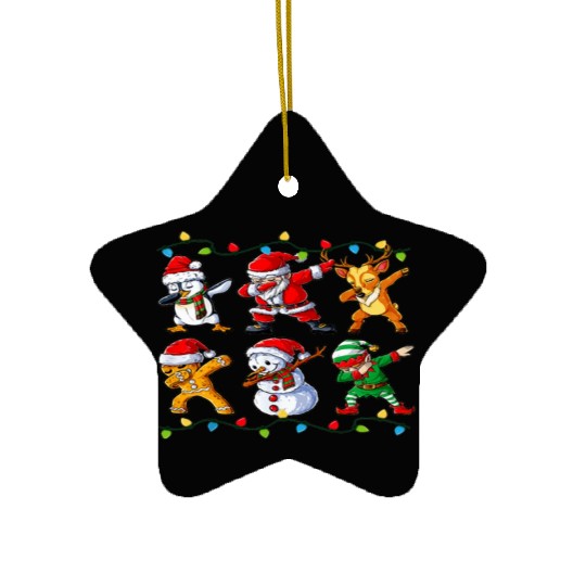 Dabbing Santa Elf Friends Christmas Boys Girls Men Ceramic Ornaments