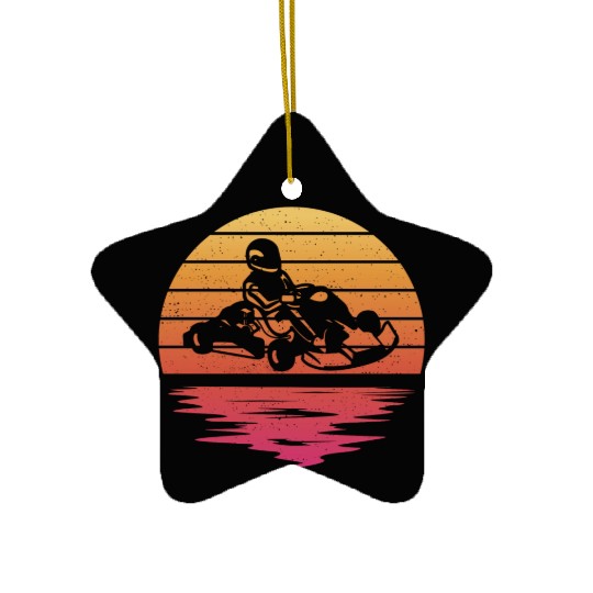 Kart Racing go karts motorsport Vintage go-kart Ceramic Ornaments