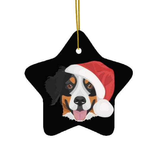 Bernese Mountain Dog Merry Christmas Ceramic Ornaments
