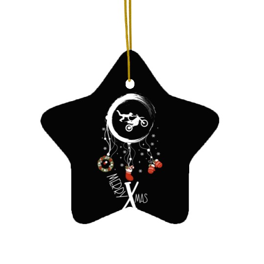 Winter dreamcatcher Christmas Motocross Ceramic Ornaments
