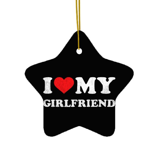 I Heart My Girlfriend Apparel I Love My GF Ceramic Ornaments
