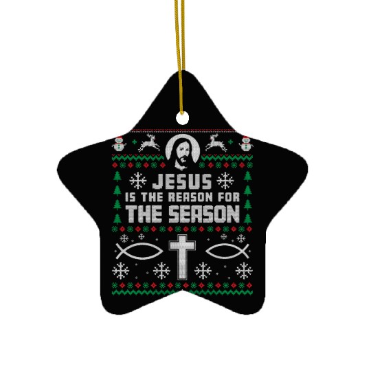 Jesus Is The Reason For The Season Ceramic Ornaments