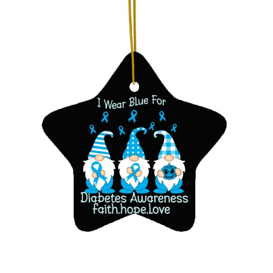 November Diabetes Awareness Month Funny Gnomes Ceramic Ornaments