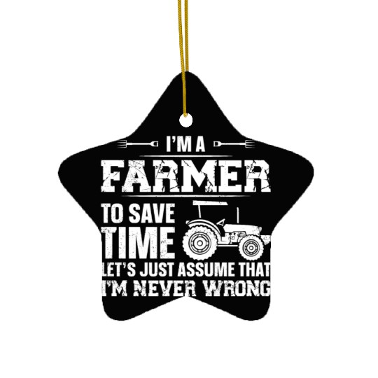 Farming Farmer Vintage Tractor I'm Ceramic Ornaments