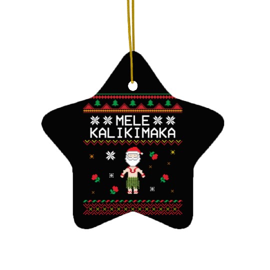 x27 Mele Kalikimaka x27 Great Christmas Pattern Ceramic Ornaments