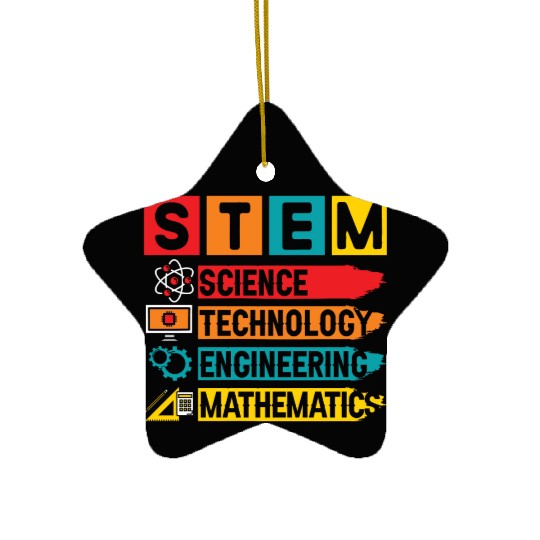 STEM Science Technology Engineering Mathematics Ceramic Ornaments