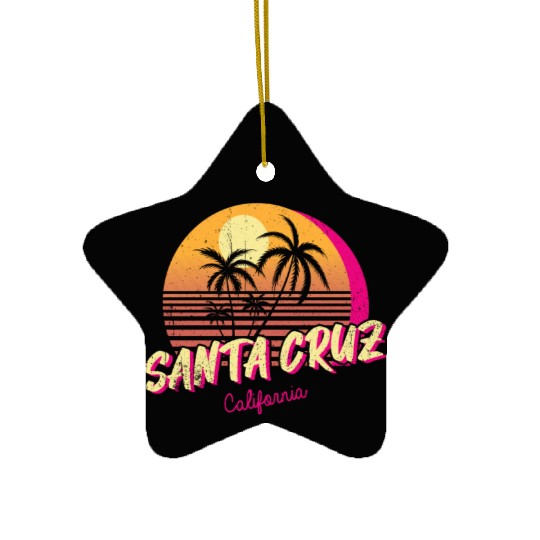 Retro Santa Cruz California Ceramic Ornaments