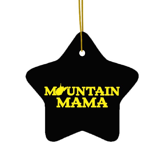 Mountain Mama Wv Blue And Gold Ceramic Ornaments