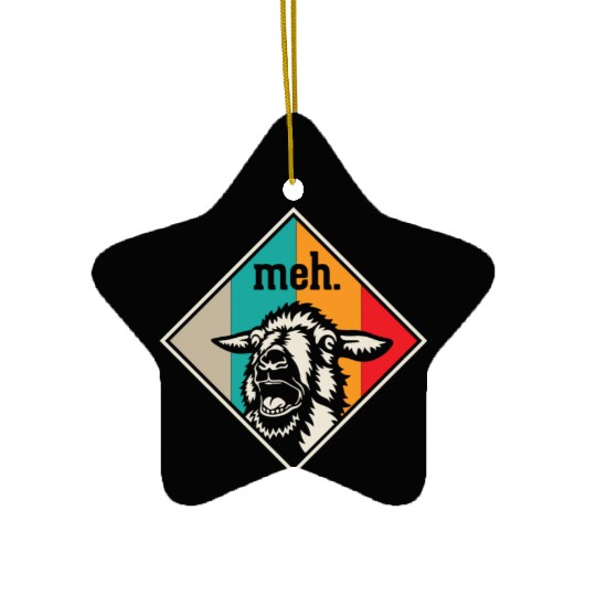 Retro Goat Farm Animal Humor Ceramic Ornaments