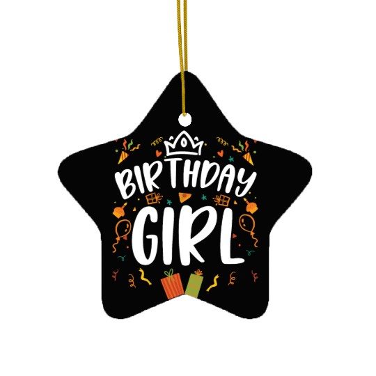 Birthday Girl Surprise Party Ceramic Ornaments