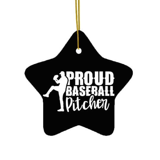 Proud Baseball Pitcher Hobby Sayings Player Ceramic Ornaments