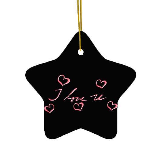 i love you heart heart red Ceramic Ornaments