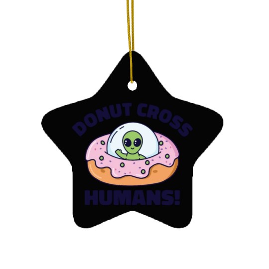 Space Area 51 Donut UFO Cute Alien Head Ceramic Ornaments