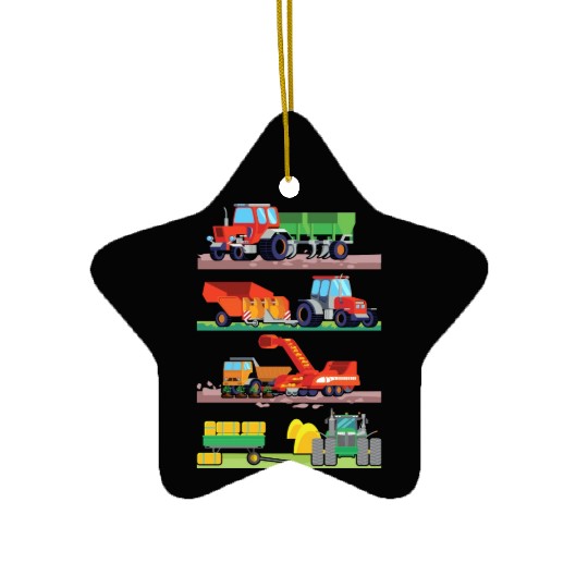 Farm Vehicles Tractor Lover Ceramic Ornaments