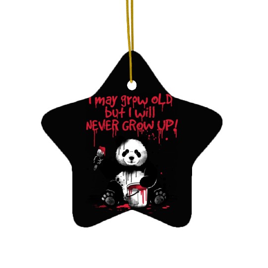 Panda never grow up Ceramic Ornaments