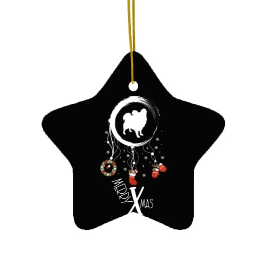 dog dreamcatcher Christmas Chihuahua Ceramic Ornaments