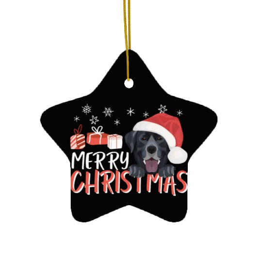Labrador Merry Christmas Ceramic Ornaments
