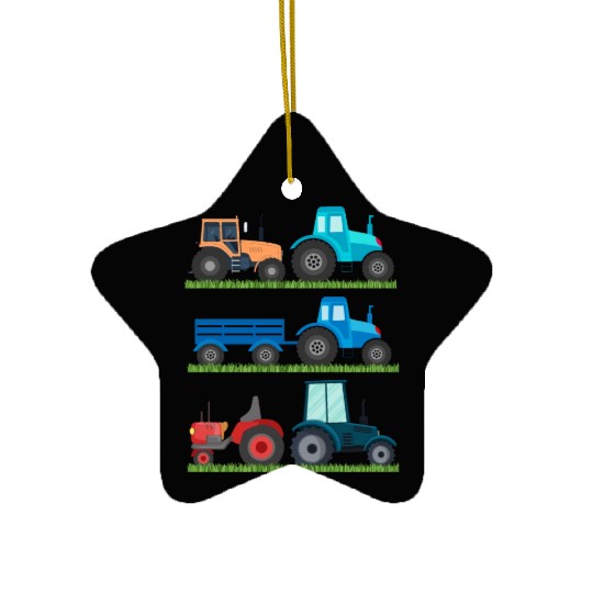 Farm Vehicles Boys Tractor Lover Ceramic Ornaments