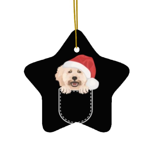 Poodle Merry Christmas Ceramic Ornaments