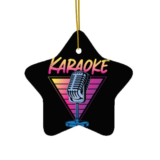 Karaoke Singer Retro 80s 90s Ceramic Ornaments