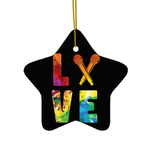 Karaoke Singer Microphone Vocalist Ceramic Ornaments