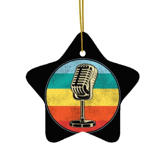 Karaoke Singer Microphone Vocalist Ceramic Ornaments