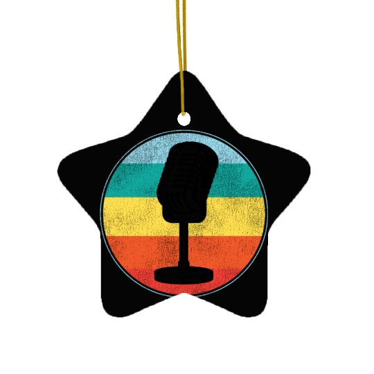 Karaoke Singer Microphone Vocalist Ceramic Ornaments