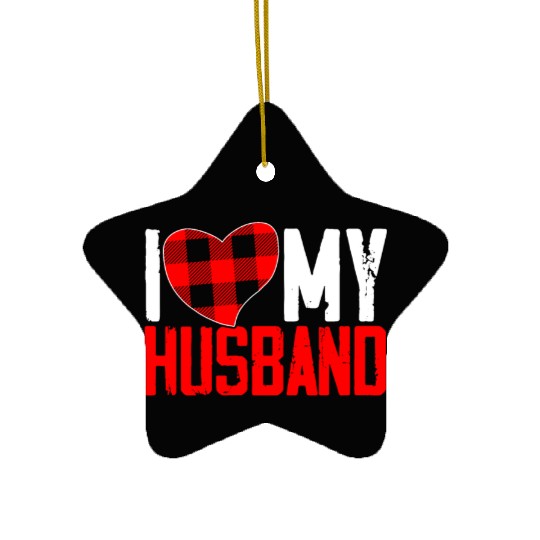 I Love My Hubby Valentines Day Marriage Cupid Love Ceramic Ornaments