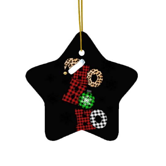 Xmas Christmas Ho Ho Ho Snowflakes Ceramic Ornaments