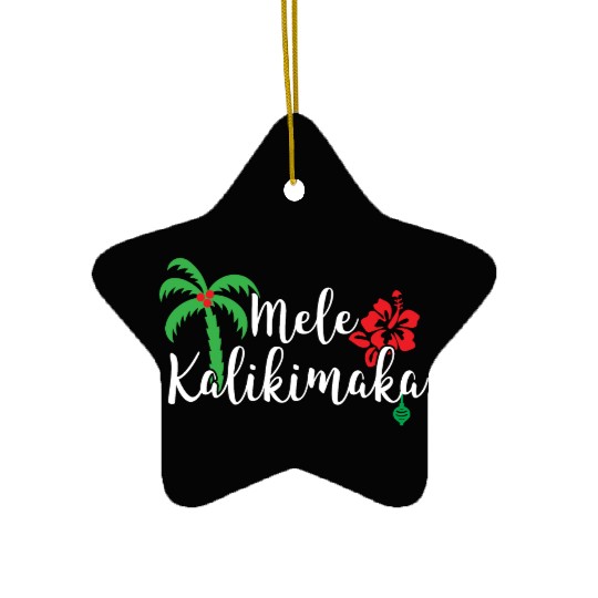 Mele Kalikimaka Hawaiian Merry Christmas Ceramic Ornaments