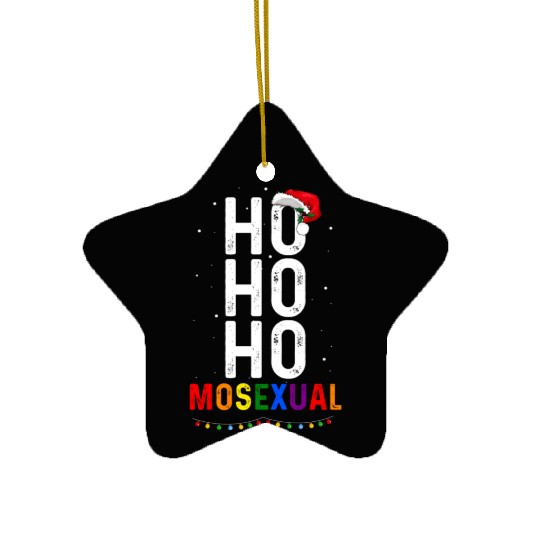 Ho Ho Ho Mosexual Gay Santa LGBT Pun Gay Christmas Ceramic Ornaments