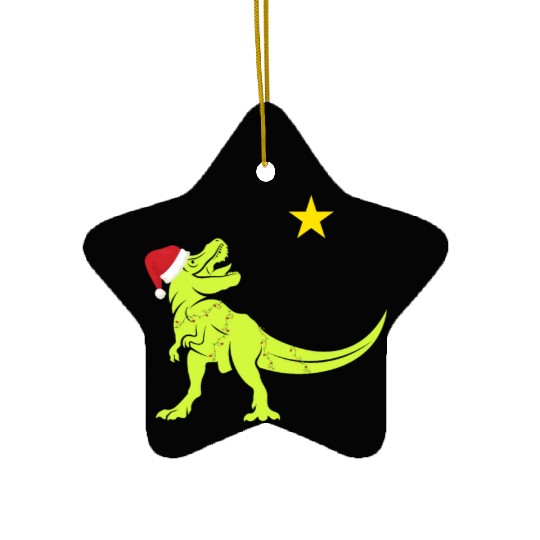 Christmas Tree Dino Lover Ceramic Ornaments