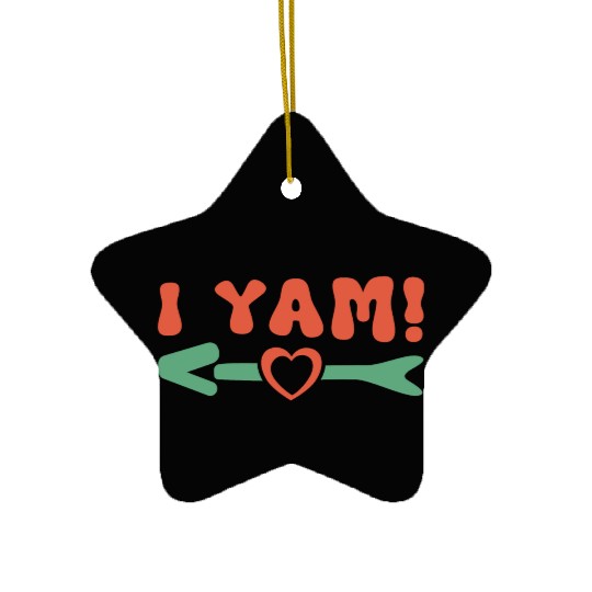 Groovy My Sweet Potato I Yam Couple's Matching Ceramic Ornaments