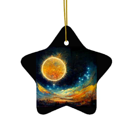 Full moon and Sun Ceramic Ornaments