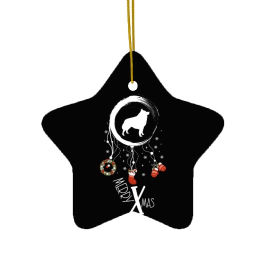 dog dreamcatcher Christmas Schipperke Ceramic Ornaments