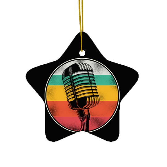 Karaoke Singer Microphone Vocalist Ceramic Ornaments