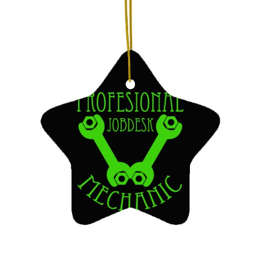Profesional Jobdesk Mechanic Design Green Ceramic Ornaments