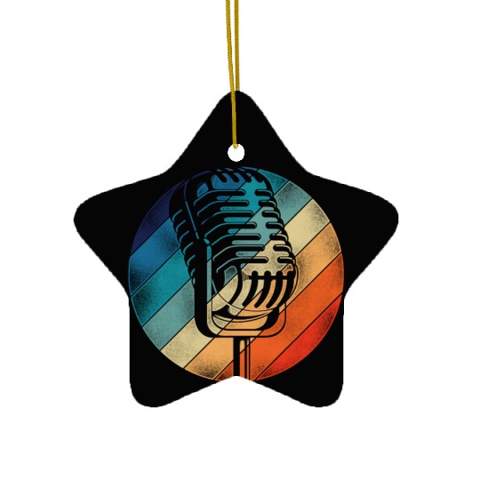 Karaoke Singer Microphone Vocalist Ceramic Ornaments