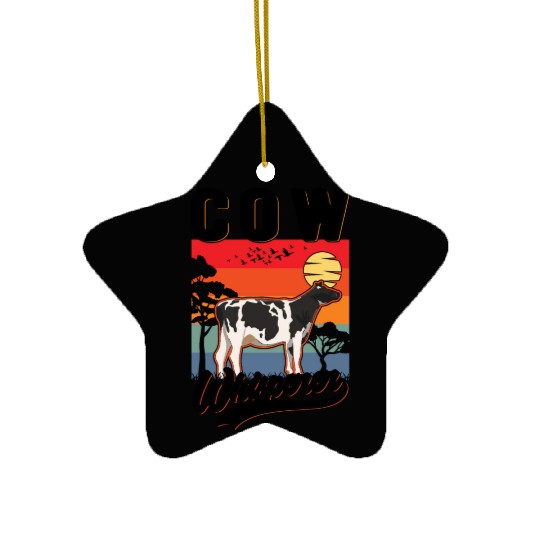 Cow Whisperer Cattle Farmer Ceramic Ornaments