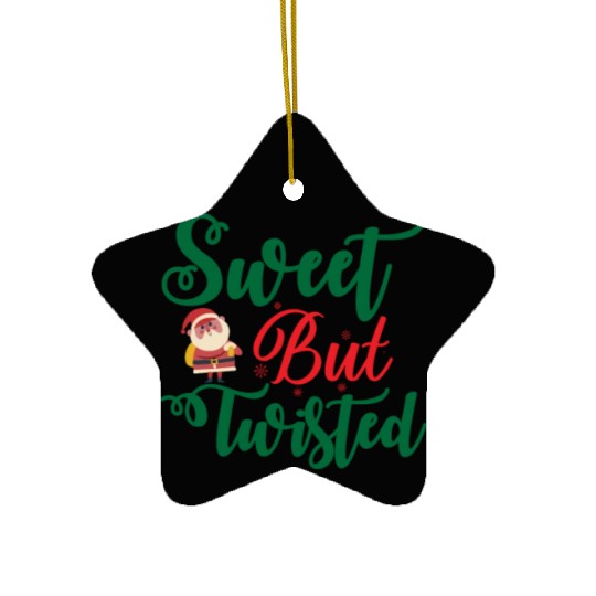 Xmas Christmas Sweet But Twisted Santa Claus Ceramic Ornaments