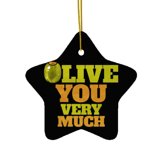 Olive I love You Very Much - Love Veggies Ceramic Ornaments