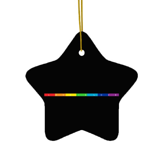 Pride Rainbow Flag Love is Love Ceramic Ornaments