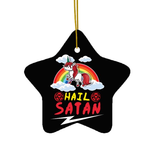 Satan Unicorn Rainbow Metal Music Lover Rock Ceramic Ornaments