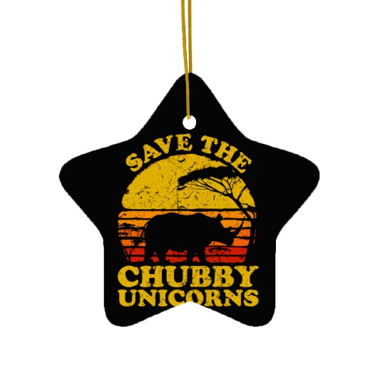 Vintage Save The Chubby Unicorns Costume Rhino Lov Ceramic Ornaments